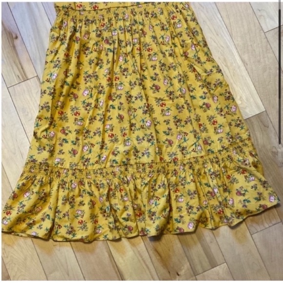 Matilda Jane Floral Fantasy Fancy sleeveless dress mustard print A line small - Picture 3 of 12